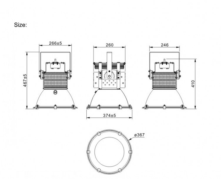 120 LED Light Size