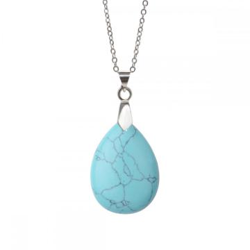Natural Semi Precious Gemstone Waterdrop Pendant Necklace