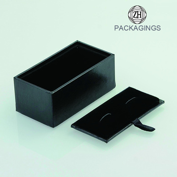 Custom black handmade cufflink box