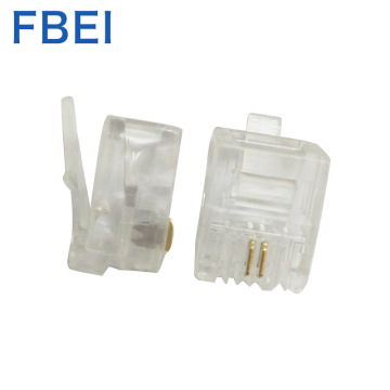 Gold plating 6P2c connector Telephone plug