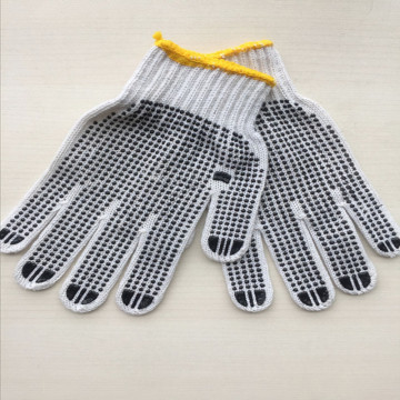 pvc knitted gloves /string dot knitted gloves