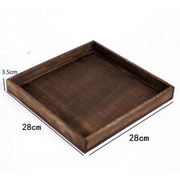 Chinese 7 Piece Rustic Wooden Nesting Tea Serving Trays Set with Handles