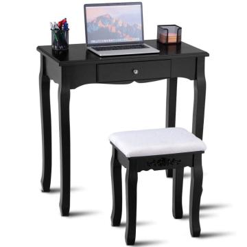 Black mirror bedroom furniture wood dressing table