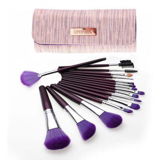 16Pcs high wood Cosmetics brushes private label professional