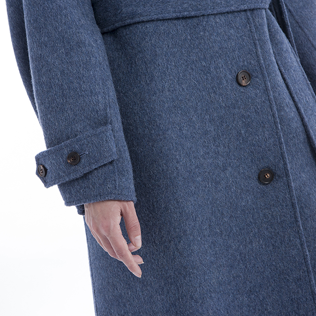 Cashmere overcoat single-breasted blue