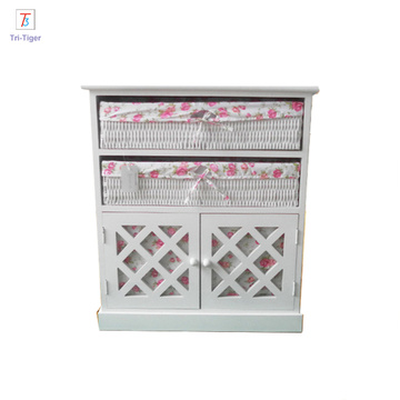 2017 Living Room Cabinets caoxian willow basket Small Wooden Cabinet with Drawers