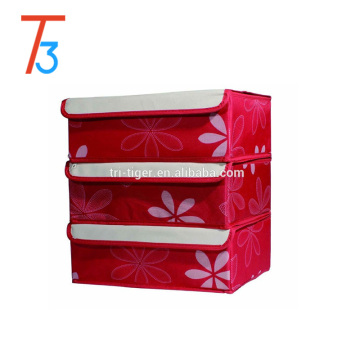 Dust-Proof Drawer Dividers Closet Organizers Underpants Scarf Towels Bra Underwear Storage Boxes with cover 3 Set