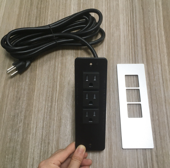 3 Sockets Recessed Power Strip