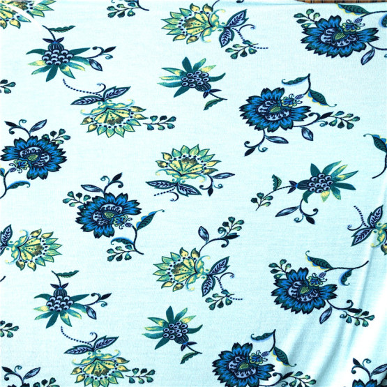 New fashion rayon spandex floral placement printed fabric