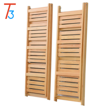 Tri-tiger folding wood floating display shelf magazine rack
