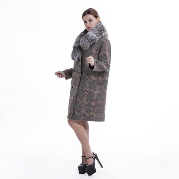 Fashionable pure cashmere overcoat for women