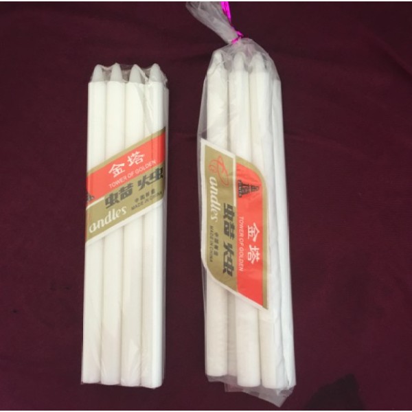22G white candle 6x100 polybag packing
