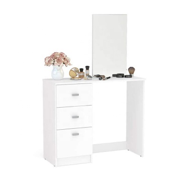 Portable Wood Veneer Makeup table with mirror