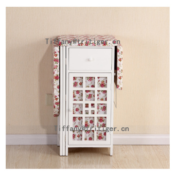 multi function foldable ironing board with wooden cabinet drawers