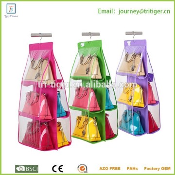 6 pockets hanging handbag organize with foldable performance