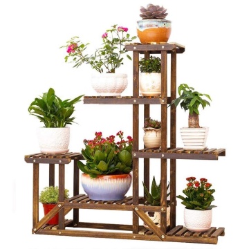 Wooden Plant Bonsai Stand Flower Pot Shelf Storage Rack Outdoor Indoor 6 Pots Holder 96X95X25Cm