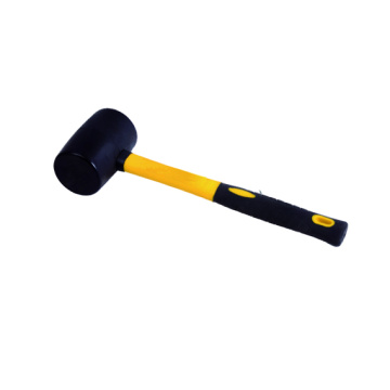 Black rubber hammer with fiberglass handle  20oz