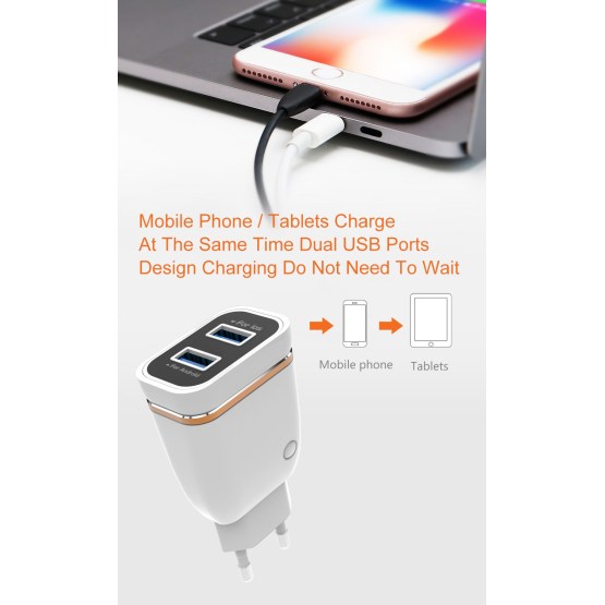 Wall Charger 2Port USB Charger  Fast Charger