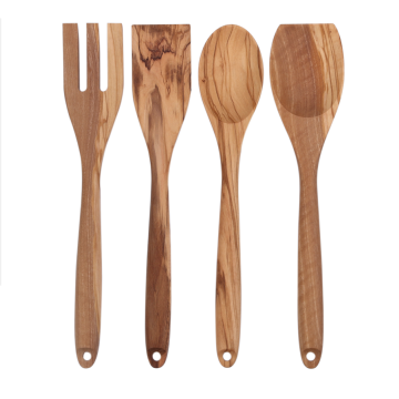 Olive wood cooking utensils set