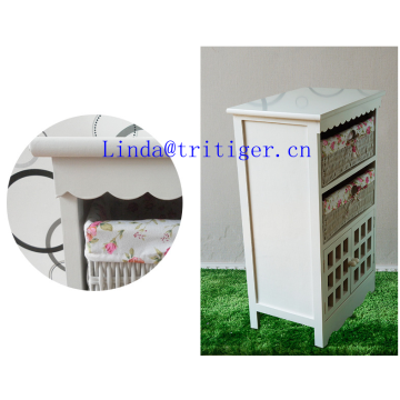 white solid wood storage cabinet with wicker drawers willow basket