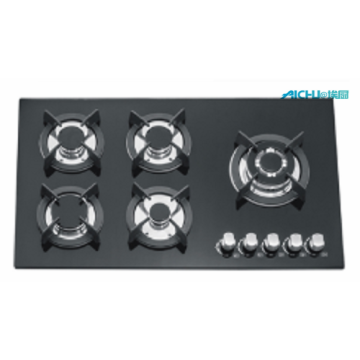 5 Burners Tempered Glass Gas Hob Top