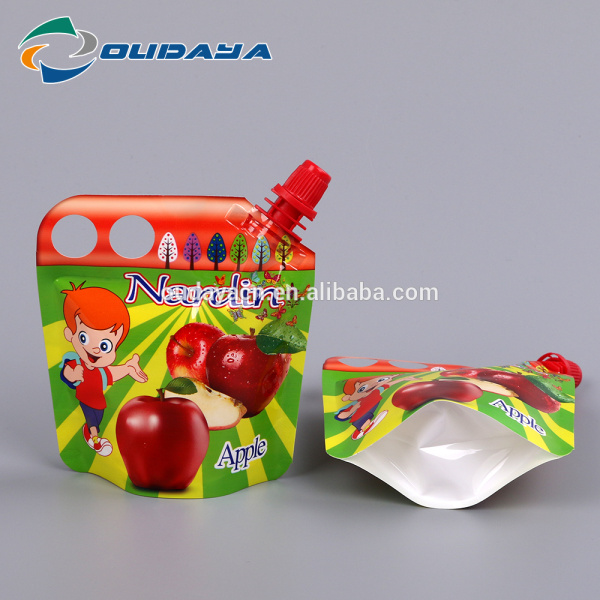 Packaging Apple Beverage Pouch with Corner Spout