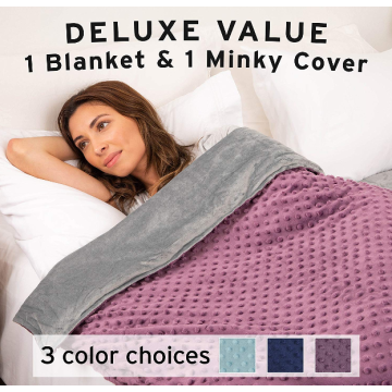 Natural Cooling Bamboo Weighted Blanket With Minky Cover