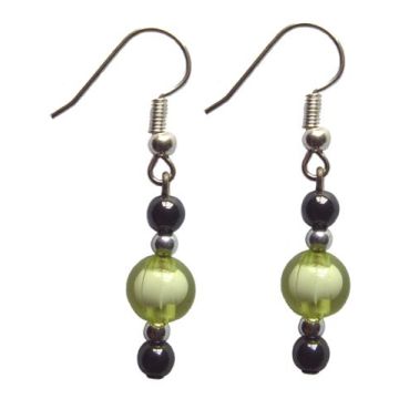 Hematite Earring With 925 Grass Silver Hook