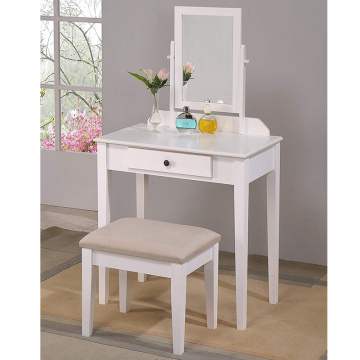 White finished makeup table bathroom vanity mirror