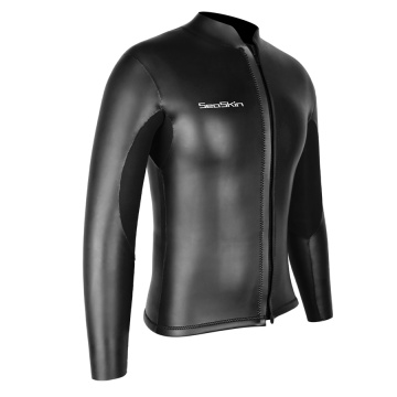 Seaskin Chest Zip Black Neoprene Wetsuits Top