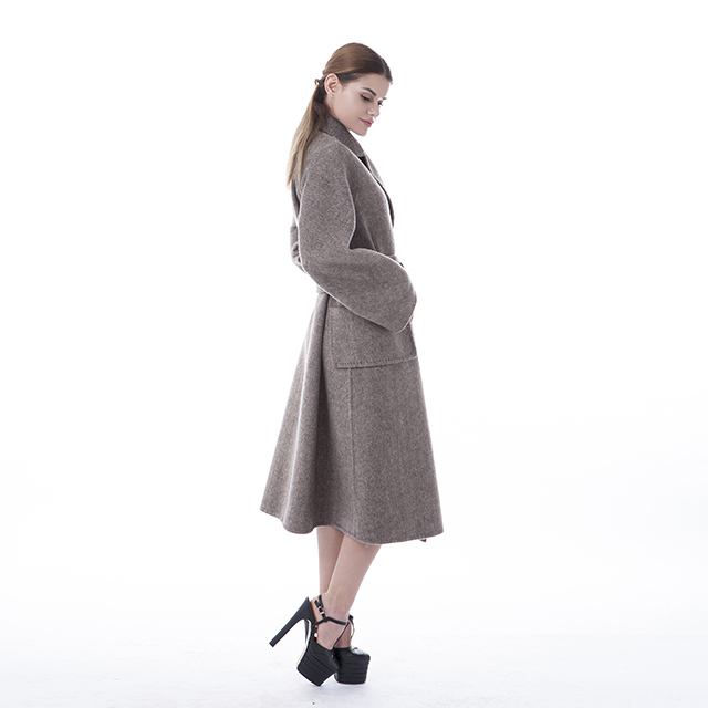 Medium and long double-sided cashmere overcoat