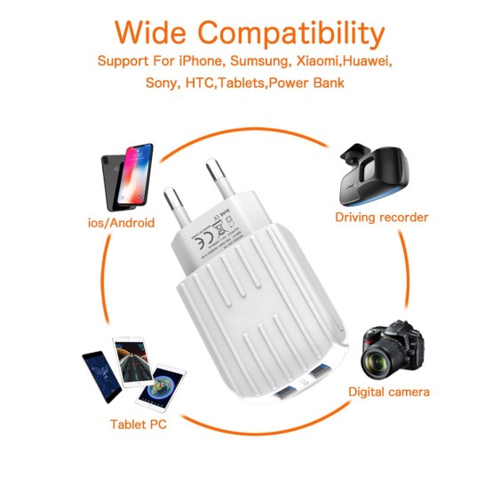 Dual USB Travel Charger Adapter Charging Plug