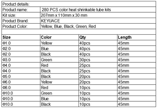 Single Wall Heat Shrink Tubing Kit