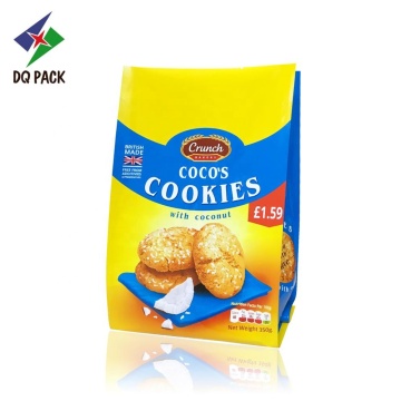 Cookies plastic packaging flat bottom pouch food packaging