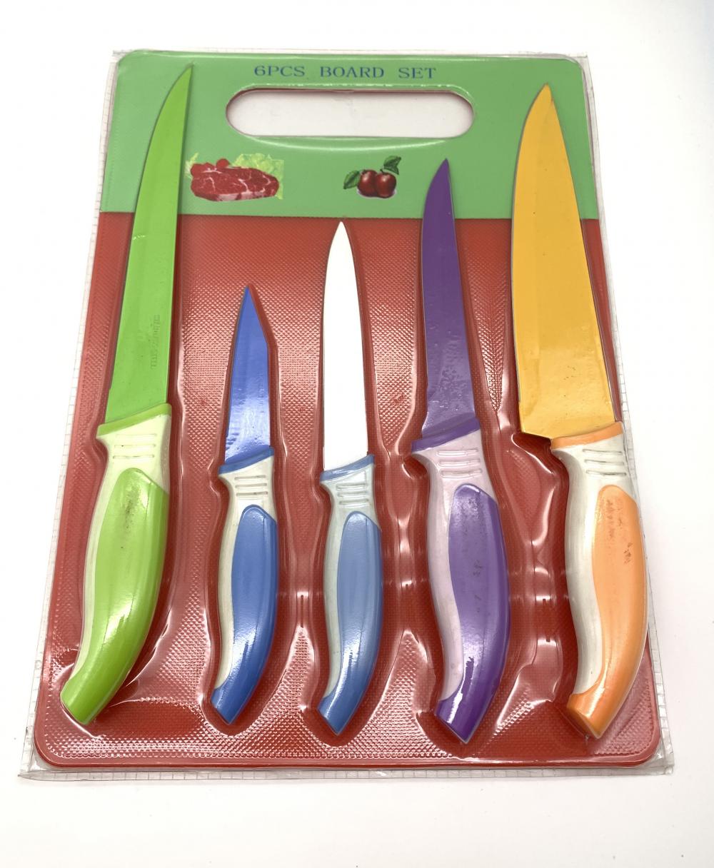 6pcs coating blade kitchen knife set