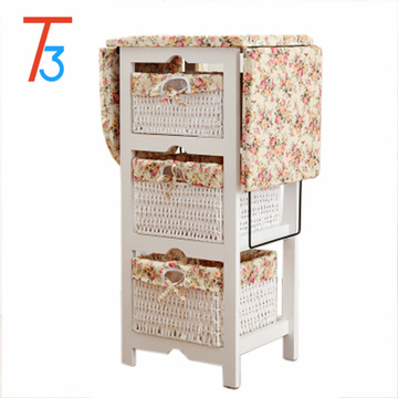 foldable ironing board solid wood cabinet top center storage basket