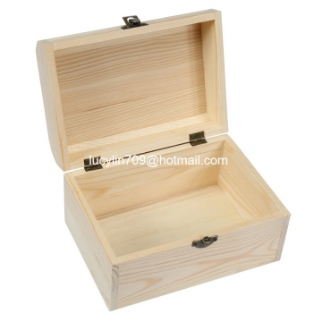 3 x Plain Unpainted Wooden Treasure Chest Jewellery Storage Wood Box Case Set
