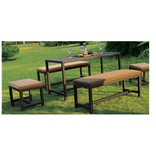 Cheap Patio Furniture Garden Rattan Bench Set