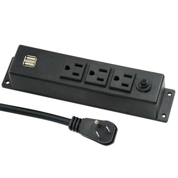 US 3-Outlets Power Unit With Internet&Phone Port&Switch&USB