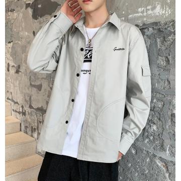 Latest Design Autumn Plain Long Sleeve Men Shirt