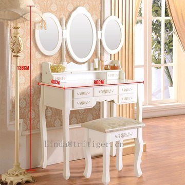 MDF dressing table white new design dresser, wholesale wood make up table