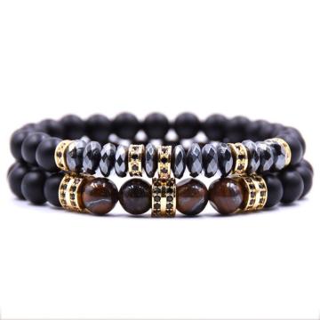 2PCS Black Beads Bracelet