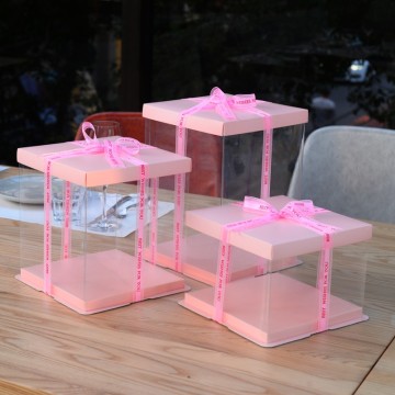 Plastic cake box transparent
