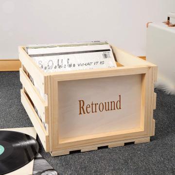 Wood Vinyl Stackable Record Album Shelf 50-70 Albums Record Storage Crate Retro Disc Box Cube