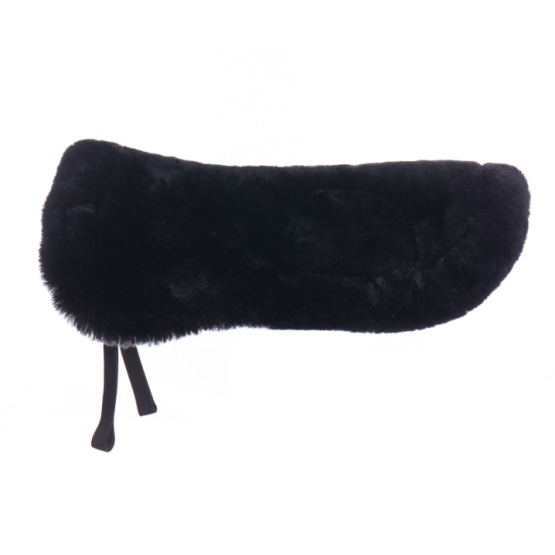High Quality Sheepskin Quilt Half Saddle Pad Black