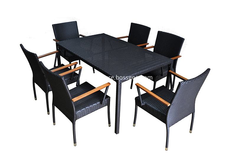 PE wicker patio dining set