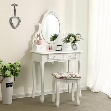 white bedroom solid wood makeup dresser table