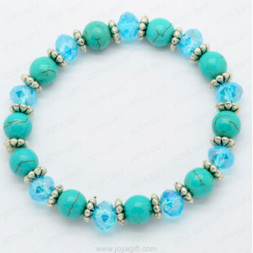 Turquoise bracelet with blue crystal