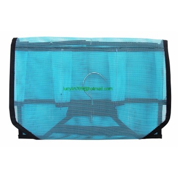 Mesh Bathroom Shower Organizer with Rotatable Hanger (Blue)