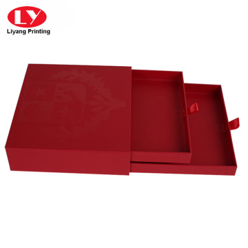 Red two layers of drawer cardboard box
